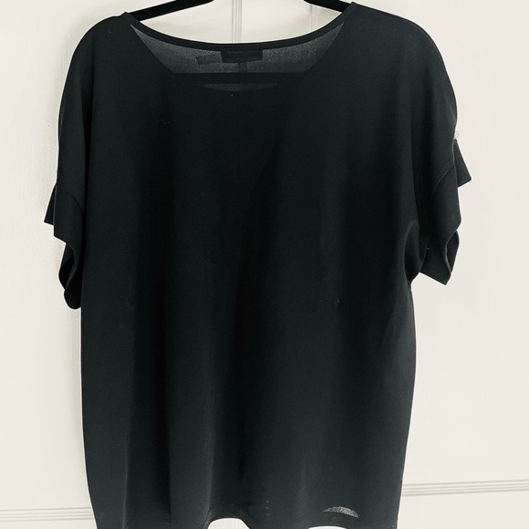 Calvin Klein black drop sleeve top with pearl detail - Picture 4 of 5